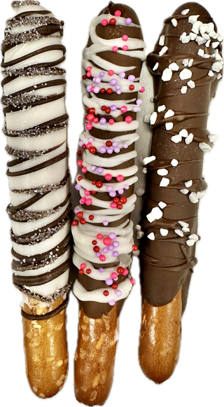 Allergen Friendly Chocolate Pretzel Rods - Chamberlains Chocolate Factory & Cafe