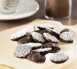 Dark Chocolate Nonpareils with White Seeds
