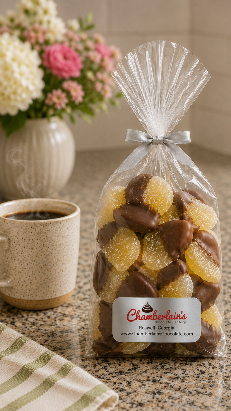 Dark Chocolate Hand-Dipped Ginger — Quarter Pound Bag