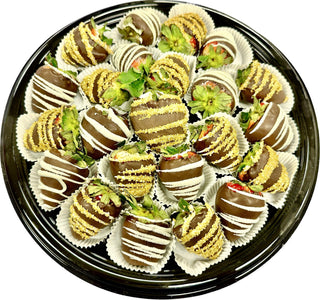 Gold & Silver Shimmer Chocolate Covered Strawberries - Chamberlains Chocolate Factory & Cafe