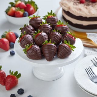 Semi Sweet Dark Chocolate Covered Strawberries - Chamberlains Chocolate Factory