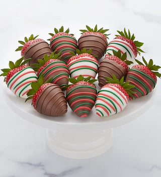 Christmas Drizzle Chocolate Covered Strawberries - Chamberlains Chocolate Factory & Cafe