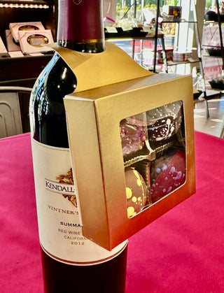 Wine Accompaniment Four Piece Truffles In Bottle Box - Chamberlains Chocolate Factory & Cafe