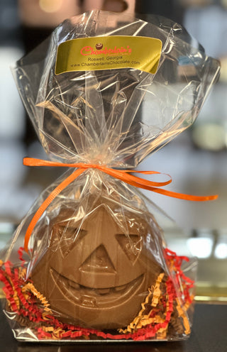 Halloween Jack-o-Lantern in Molded Chocolate - Chamberlains Chocolate Factory & Cafe
