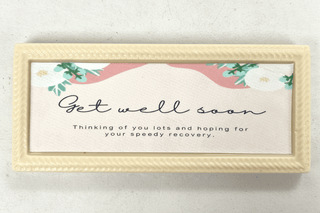 Large Get Well Soon Hand Made Chocolate Bar elegantly packaged wishing for a speedy recovery