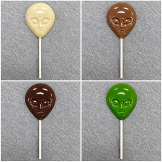 Alien Chocolate Lollipop Halloween Treat Roswell Chamberlains Chocolate