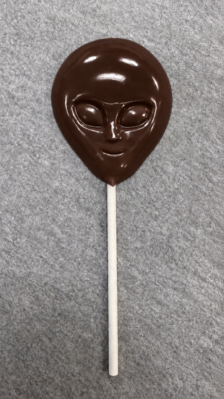 Alien Dark Chocolate Lollipop Halloween Treat Roswell Chamberlains Chocolate