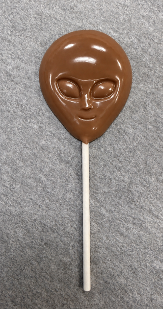 Alien Milk Chocolate Lollipop Halloween Treat Roswell Chamberlains Chocolate