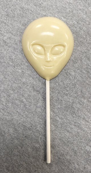 Alien White Chocolate Lollipop Halloween Treat Roswell Chamberlains Chocolate