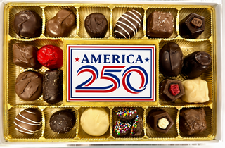 America 250 Birthday Celebration Hand Made Chocolate Box Atlanta
