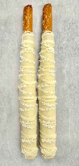 Bride & Bride Chocolate-Dipped Pretzel Rods — Wedding Favor Pair