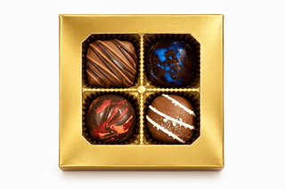 4 Piece Handmade Chocolate Truffle Gift Box Chamberlains Chocolate Atlanta