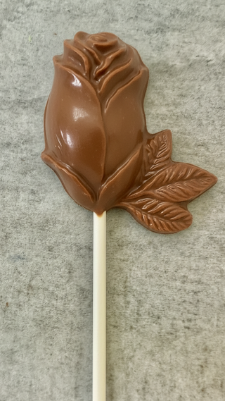 Milk Chocolate Rose Lollipop Hand Molded