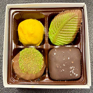 Personalized Corporate 4-Piece Chocolate Truffle Gift Set with Custom Logo
