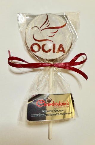 Custom Chocolate Lollipops with Edible Logo or Image