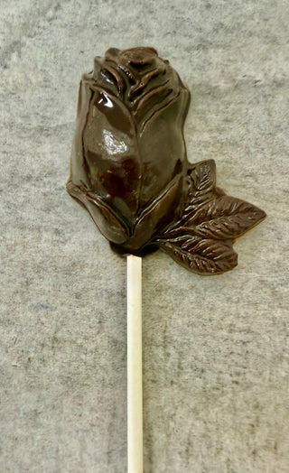 Chocolate Hand Molded Rose Lollipops