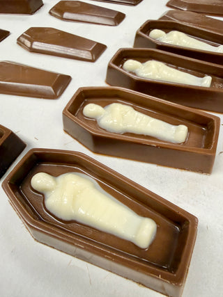 Chocolate Halloween Coffins with Mummies