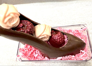 Chocolate Hand Molded High Heel Shoe with Hand Made Truffles