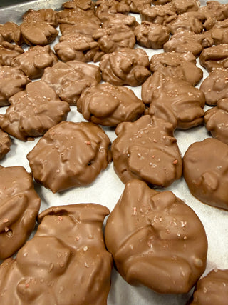 Shop milk chocolate pecan caramel turtles with roasted pecans, buttery caramel, and a hint of sea salt. Crafted in Roswell, GA at Chamberlains Chocolate