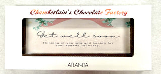 Large Get Well Soon Hand Made Chocolate Bar elegantly packaged wishing for a speedy recovery
