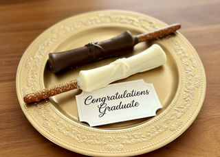 Graduation Chocolate Pretzel Rods