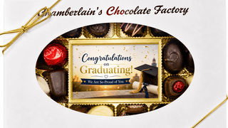 Congratulations on Graduating Chocolate Assortment with assorted chocolates and a graduation message.