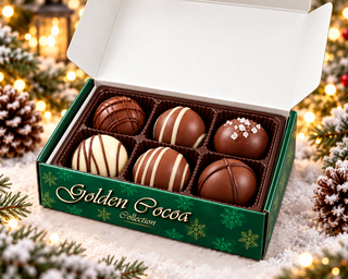 Holiday Vegan Chocolate Truffle Sampler – 6 Pieces Chamberlains Chocolate Factory Dairy-Free