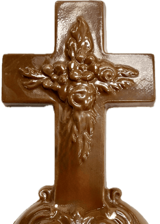 Handcrafted Chocolate Cross 8 Boxed Gift - elegant dark chocolate cross designed for gifting.