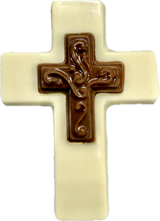 Hand-Molded Solid Chocolate Double Cross — Gift Boxed