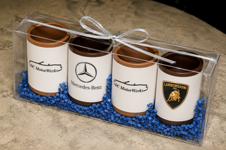 Custom Branded Chocolate Shot Glass Set of 4 Handmade Gift Box