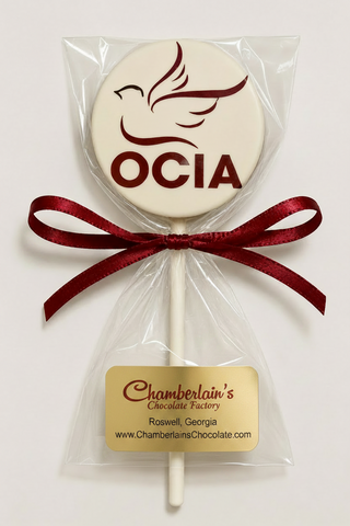 Custom Chocolate Lollipops with Edible Logo or Image