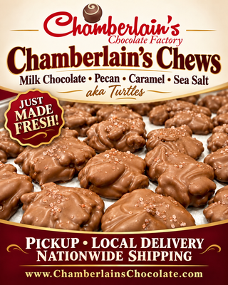 Milk chocolate pecan caramel turtles with roasted pecans, buttery caramel, and a hint of sea salt. Crafted in Roswell, GA