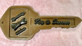 Chocolate Key To Success Hand Molded Gift featuring milk and dark chocolate designs, perfect for graduation or promotion.