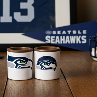 Solid chocolate shot glasses with Seattle Seahawks edible prints. Gift boxed, peanut-free, crafted in Roswell, GA. Choose milk, dark, or white chocolate. Ships nationwide. Chamberlains Chocolate