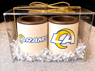 Solid chocolate shot glasses with LA Rams edible prints. Gift boxed, peanut-free, crafted in Roswell, GA. Choose milk, dark, or white chocolate. Ships nationwide.
