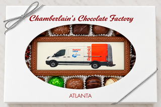 Custom Printed Corporate Gift Large Chocolate Bar and Assorted Chocolates From Chamberlains Chocolate Factory Roswell GA
