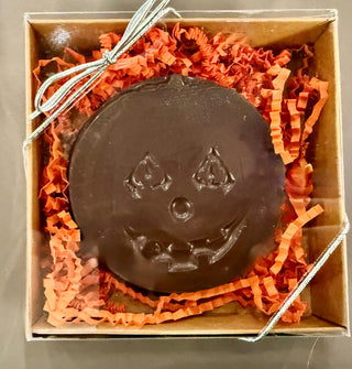 Mint-O-Ween Chocolate Peppermint Patty is a huge gift-boxed Peppermint Pattie coated in milk or dark chocolate! Hand molded into a Jack-O-Lantern face,