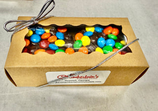 Chocolate Molded Oreos with M&M Candies in a gift box, showcasing colorful M&M toppings.