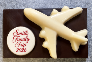 Chocolate Molded Airplane Bar Edible Custom Image Logo Chamberlains Atlanta