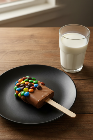 Hand Molded Chocolate Milk Chocolate Popsicle with M&Ms