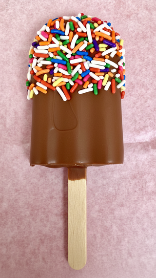 Hand Molded Milk Chocolate Popsicle with Sprinkles