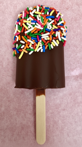 Hand Molded Dark Chocolate Popsicle With Sprinkles
