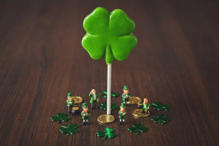 Small White Chocolate Shamrock Lollipop