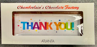 Large Thank You Chocolate Bar Chamberlains Chocolate in gift box with colorful THANK YOU message.