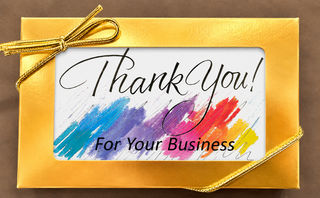 Thank You Business Card Chocolate Bar Gift Boxed