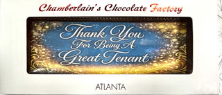 Large Thank You Tenant Chocolate Bar elegantly boxed with a colorful thank you design from Chamberlain's Chocolate.