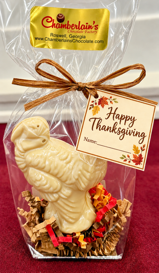 Handmade Solid Chocolate Turkey Thanksgiving Place Gift White Chocolate Chamberlains