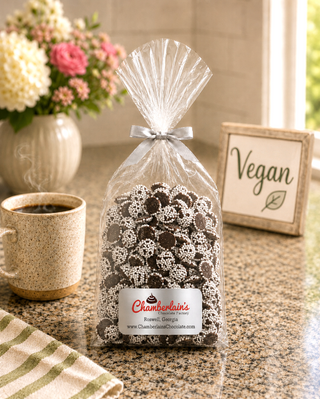 Vegan Dark Chocolate Nonpareil Candies Dairy-Free Allergy-friendly Chamberlains Chocolate Gift Bag Atlanta