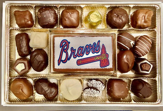 Atlanta Braves Style Chocolate Bar and Assorted Chocolates - Chamberlains Chocolate Factory & Cafe