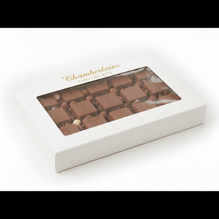 Chamberlains Chocolate White Window Box - Name on Top